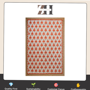 Tapis en laine tissé plat à pois orange, vert et crème, tapis de sol décoratif en laine tissé à la main à motif de points - Product Image 6