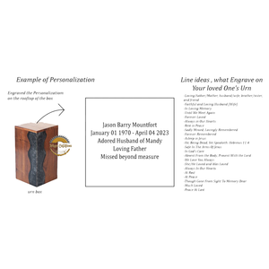 Handcrafted Ocean Wave Resin & Natural Wood Cremation Urn Blue Epoxy Ashes <b>Box</b> Artistic Funeral Memorial Keepsake by AYAANS - Product Image 3