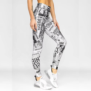 Ensemble de yoga imprimé féministe OEM pour femmes, très demandé, 2 pièces, tenue de yoga flexible, respirante, anti-transpiration, leggings taille haute - Product Image 6