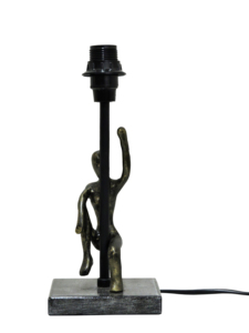 Base de Lámpara de Mesa con Figura de Hombre Escalando en Bronce Antiguo, Lámpara de Escritorio Industrial Vintage, Pedestal de Resina Plateada Envejecida - Product Image 2