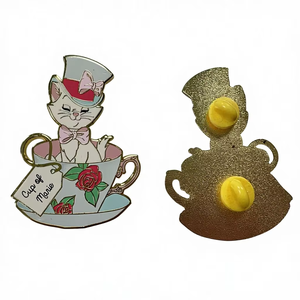 Artesanías de Metal Esmaltado Personalizadas con Acabado Brillante en Níquel Negro, Oro, Plata y Cobre, Pin de Esmalte Transparente - Product Image 1