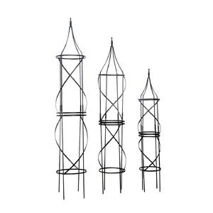 Nouvel Arrivage : Obélisque de jardin en fer léger pour plantes grimpantes, lot de 3 supports de plantes connectables - Product Image 1