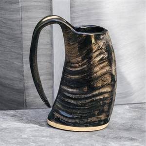 Taza Artesanal de Lujo Ecológica Grabada a Medida de Cuerno de Búfalo y Cuerno de Buey para Cerveza/Ale/Miel, Regalo Nórdico Medieval FAIZA CRAFT - Product Image 5