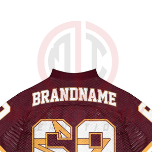 Maillot de football américain personnalisé à manches courtes – Vente flash – Maillot de football américain rétro en polyester et maille personnalisable - Product Image 5