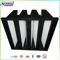 Filtre HEGA en plastique ABS de type V H13 H14 pour système de climatisation domestique, grand volume d'air, filtre rigide haute performance avec média en fibre de verre