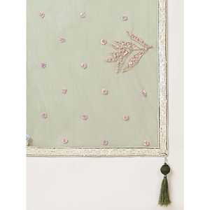 Merveilleux Paillettes Vert Olive Net Mehendi Wear Lehenga Choli - Product Image 1