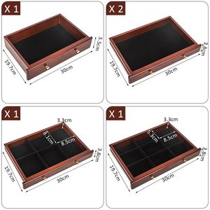 <b>Large</b> 6-Layer Wooden Jewelry Organizer with Mirror for Necklace and Ring Storage Elegant <b>Gift</b> <b>Box</b> - Product Image 6