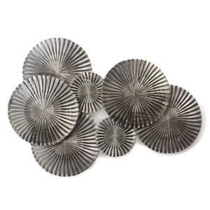 Modern Metal Wall Sculpture Circular Abstract Geometric Design Home Decor Living Room Art Multi-piece Package - Product Image 1