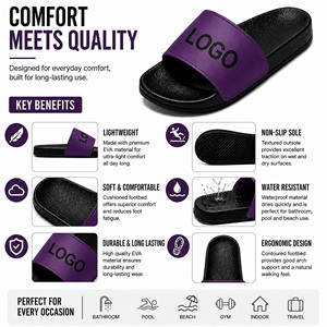 Sandalias Personalizadas con Logotipo Morado |   Sandalias Unisex de EVA Cómodas |   Pantuflas Personalizadas para Playa, Baño, Interiores y Exteriores |   OEM - Product Image 3