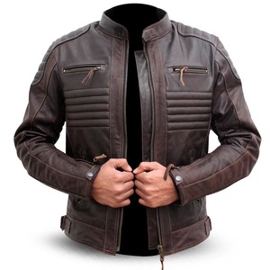 CE Brown Genuine Leather <b>Biker</b> <b>Jacket</b> Men Motorcycle Protective <b>Jacket</b> - Product Image 3