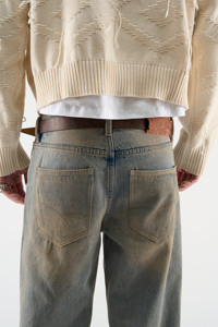 Jeans de Hombre Personalizados, Estilo Vintage, Lavados, de Pierna Recta, Pantalones Casuales de Mezclilla, Corte Holgado, Ropa Urbana, Fabricante OEM ODM, Venta al Por Mayor - Product Image 3