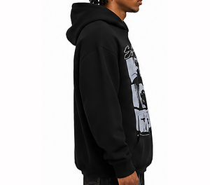 Sweat à capuche zippé noir pour homme, en molleton de coton premium, style streetwear hiver, chaud et tendance, pour un usage décontracté - Product Image 5