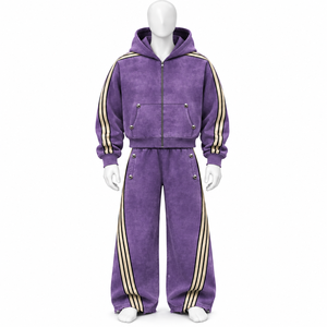 Conjunto de sudaderas con capucha extragrandes a la moda, precio mayorista asequible, con logo impreso personalizado y cordones largos, para hombre. - Product Image 5