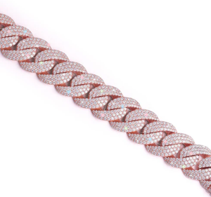 Rose Gold Plated <b>Crystal</b> Chain <b>Bracelet</b> With Round Brilliant Cut Rhinestones Unisex Hiphop Jewelry Gift - Product Image 2
