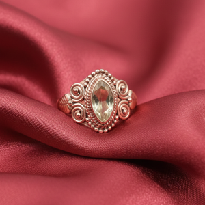 Anillo de Plata de Ley 925 con Piedra Preciosa de Citrino, Hecho a Mano, Estilo Bohemio Vintage, Corte Marquesa, Piedra Amarilla, Joyería de Diseño, Regalo para Mujer - Product Image 6