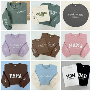 Envío Directo personalizado niños nombre bordado Jersey Sudadera con capucha personalizada mamá abuela cuello manga para invierno mamá sudadera - Product Image 2