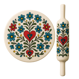 Rouleau à pâtisserie traditionnel Chakla Belan en marbre, bois et métal pour les boulangers au meilleur prix - Product Image 1