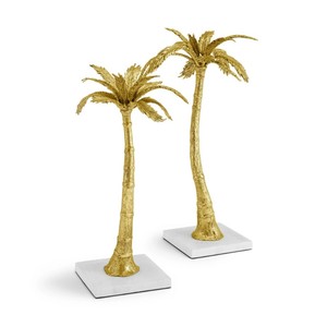 Candelabros de Palmera Dorada INDIAN EXPORTE de Diseño Innovador, Base de Mármol Blanco, Hechos a Mano, Ecológicos, para Decoración del Hogar, Pascua - Product Image 4