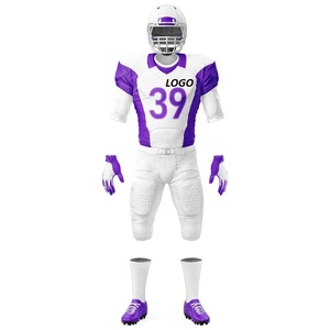 Uniforme de football américain personnalisé avec nom d'équipe, numéro, logo imprimé, sublimation, respirant, anti-transpiration, football professionnel - Product Image 1