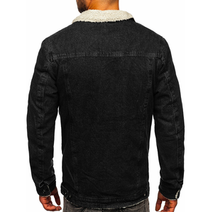 Chaqueta de invierno elegante para hombre 2025, cuello real, holgada, informal, de mezclilla transpirable, cierre de un solo botón, técnica lavada - Product Image 2