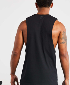 Débardeur Homme Noir Sans Manches Col Rond Couleur Unie Respirant Tricoté Style Décontracté Vêtement de Fitness Qualité Supérieure 120 g - Product Image 2