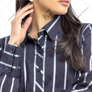 Fashion and Versatile Button <b>Down</b> Long Sleeve Striped Shirt Wholesale ODM & OEM Leisure Classic Man/women Business Shirt - Product Image 4