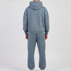 Survêtements légers à capuche pour hommes, best-sellers, avec strass, 100% coton, style unique, survêtements avec strass - Product Image 2