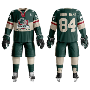 Maillot de hockey personnalisé de haute qualité pour équipe, unisexe, sublimation, respirant, polyester/nylon, col en V, pour entraînement et matchs de hockey sur glace - Product Image 2