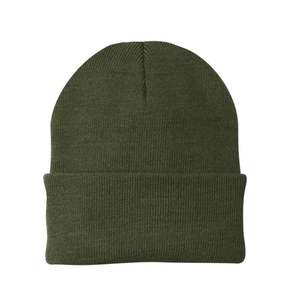 Gorro de Punto Negro Sólido Unisex, Gorro Casual con Borde Plegado para Invierno - Product Image 2