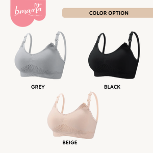 Soutien-gorge d'allaitement sans fil respirant en nylon et élasthanne, mains libres, pour la maternité post-partum, bretelles réglables - Product Image 5