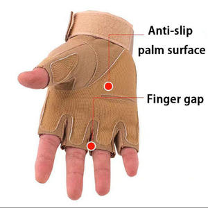 Gants de cyclisme en cuir de haute qualité pour l'été, demi-doigts, amortisseurs de chocs, pour vélo et sports de plein air, en cuir hautement élastique - Product Image 6