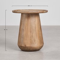 Table de chevet ronde Vandana Nova Altis Ø50 cm en bois de manguier Naiara