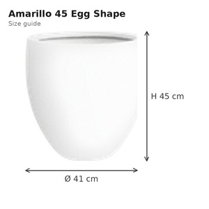 Amarillo 45 White Fiberstone <b>Egg</b> Shape Planter 41x41x45cm Medium Indoor Outdoor Flower Pot Weatherproof Vietnam - Product Image 3