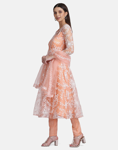 Costume Anarkali pour femme très demandé, manches 3/4, en crêpe filet semi-couturié, pour les occasions de fête et de mariage - Product Image 5