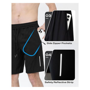กางเกงออกกำลังกายสำหรับผู้ชาย น้ำหนักเบา แห้งเร็ว เหมาะสำหรับวิ่งและเล่นบาสเก็ตบอล มีกระเป๋าซิป ระบายอากาศได้ดี สวมใส่สบาย - Product Image 5
