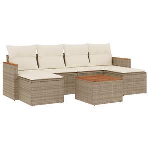 Conjunto de Sofás de Jardín en Beige y Blanco Crema para Patio, Muebles de Exterior Elegantes - Product Image 2