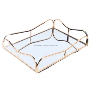 ถาดเสิร์ฟชาและกาแฟสแตนเลสแบบมินิมอล อุปกรณ์ร้านอาหารและโรงแรม Zahid Exports งานฝีมือเชือกโลหะ - Product Image 2