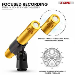5 Core Drum <b>Microphone</b> Kit 9Pc All Metal Drummer Mics Tom/Snare & Cymbals Wired Instrument Drums Set - Product Image 5