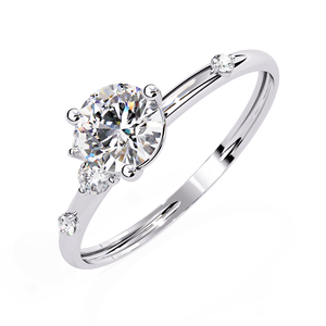 Rose Gold Oval Cut Diamond Engagement <b>Ring</b> Three Stone Bridal Band Prong Set Jewelry for Women - Product Image 3