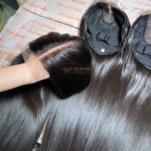 Long Length Human Hair Wigs 2x6 Swiss Lace Wigs Glueless Bone Straight Hair Natural Color <b>Silky</b> Smooth - Product Image 4