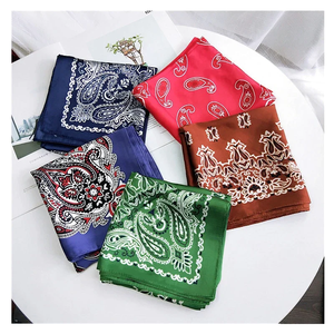 70cm Fashion Bandana Hair Scarf For Women Paisley Print Kerchief Silk Satin Head Scarfs Square Shawl <b>Wraps</b> <b>Neck</b> Scarves For Lady - Product Image 6
