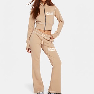 Ensemble de survêtement personnalisé hiver avec sweat à capuche et pantalon de jogging, broderie vieillie, appliqué, patch, délavé à l'acide, pour femmes et hommes, 100% coton - Product Image 1