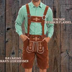 Auténtico traje de Oktoberfest para hombre, pantalones de cuero sintético envejecido con traje deportivo sólido, al por mayor - Product Image 6