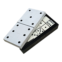 Ensemble de dominos professionnel de luxe, écologique, bicolore, fait main en résine, moderne, 28 pièces, avec étui de rangement pour tuiles de 2x1 pouce