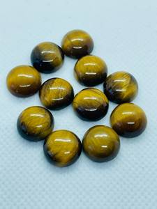 Cabujones redondos de ojo de tigre natural, gemas sueltas de alta calidad para la fabricación de joyería, paquete al por mayor. - Product Image 6