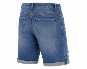 Pantalones Cortos Bermuda para Hombre al por Mayor, de Color Liso, Casuales, Ecológicos, Antiarrugas, de Secado Rápido, de Cintura Media, con Cordón Ajustable y Detalles Rotos de Lona Tejida - Product Image 6