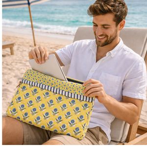 Funda para Portátil Clásica, Suave, Estampada a Mano con Diseño Rajasthani, Acolchada, con Múltiples Bolsillos y Cierre, de Algodón Puro, Ecológica, al por Mayor - Product Image 5