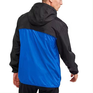 Premium Quality <b>Men's</b> Color Blocking Windbreaker Hooded <b>Jacket</b> <b>Men's</b> Lightweight Polyester Rain Protection Zipper <b>Jacket</b> - Product Image 6
