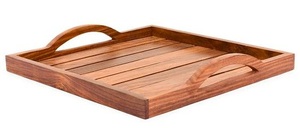Plateau de service rectangulaire en bois fait main Meena, design abstrait moderne peint à la main, écologique et durable - Product Image 3