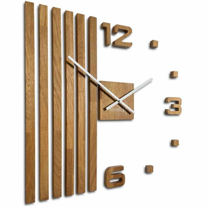 Horloge murale en bois personnalisée au design moderne, finition naturelle, pour une décoration élégante de la maison, occasions de mariage et de retraite, alimentée par USB - Product Image 3